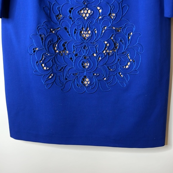 Cynthia Steffe Blue Cut Out Long Sleeve Dress SIZE 6 - Picture 7 of 9